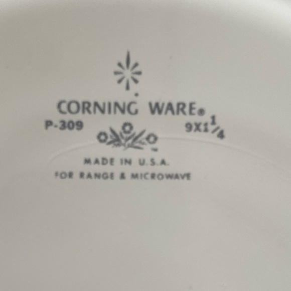 Corning Ware 9” Pie Plate Made In USA P-309 - Picture 3 of 3
